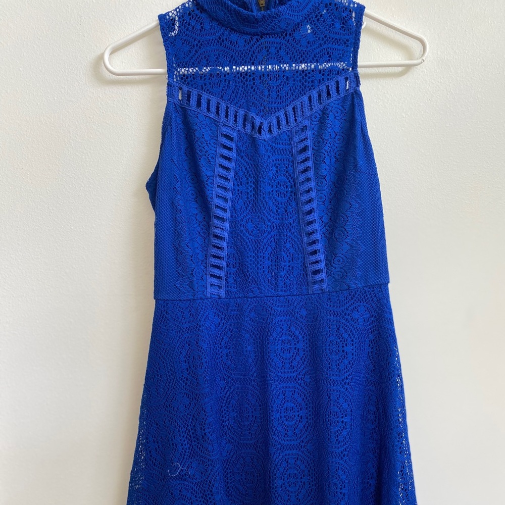 Blue love fire mini dress